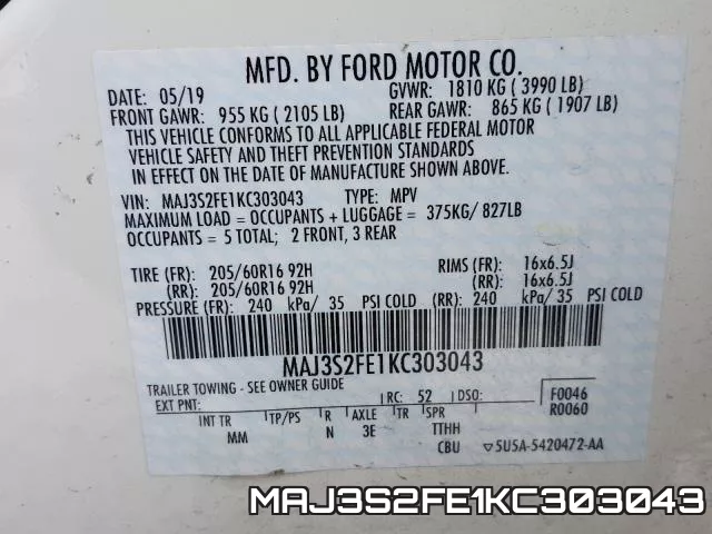 MAJ3S2FE1KC303043 фото 2
