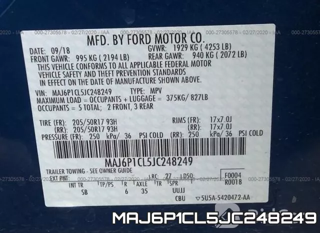 MAJ6P1CL5JC248249 фото 10