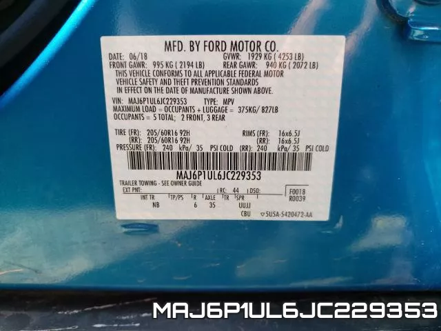 MAJ6P1UL6JC229353 фото 2