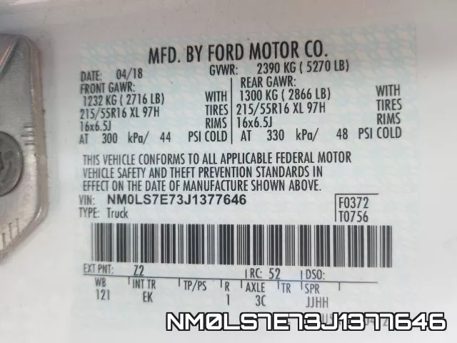 NM0LS7E73J1377646 фото 2