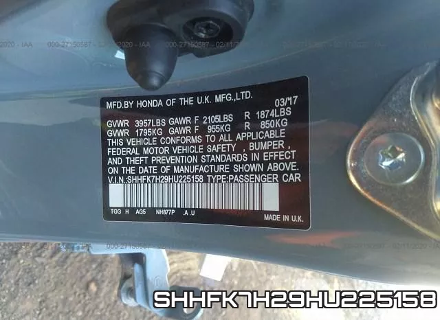 SHHFK7H29HU225158 фото 10