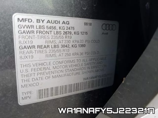 WA1ANAFY5J2232117 фото 2