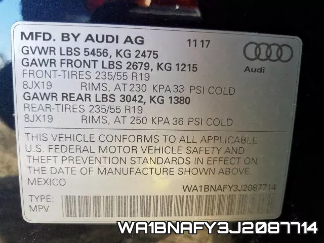 WA1BNAFY3J2087714 фото 2