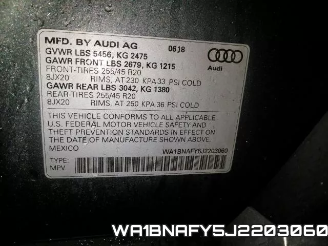 WA1BNAFY5J2203060 фото 2