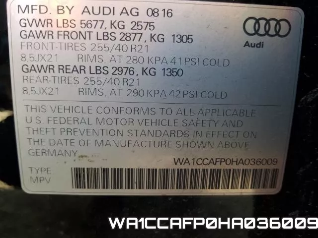 WA1CCAFP0HA036009 фото 2