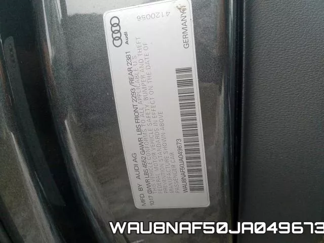 WAU8NAF50JA049673 фото 2