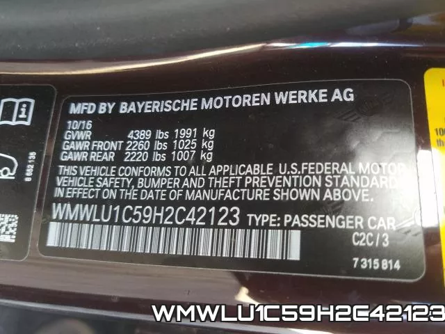 WMWLU1C59H2C42123 фото 2