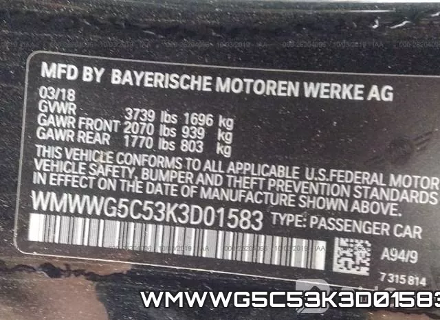 WMWWG5C53K3D01583 фото 10