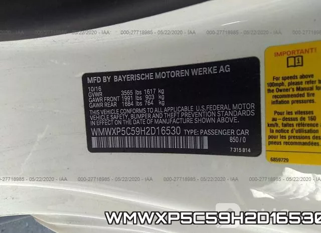 WMWXP5C59H2D16530 фото 10