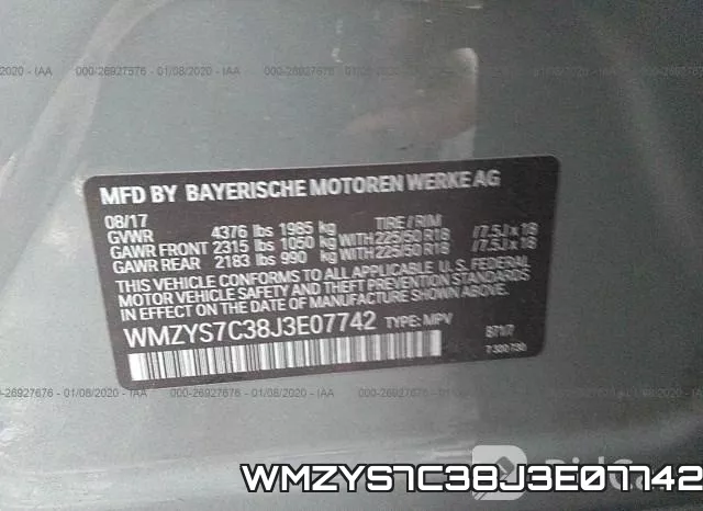 WMZYS7C38J3E07742 фото 10
