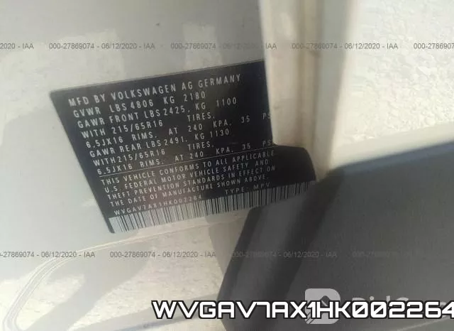 WVGAV7AX1HK002264 фото 10