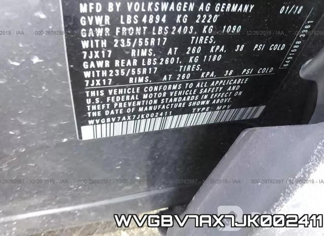 WVGBV7AX7JK002411 фото 10