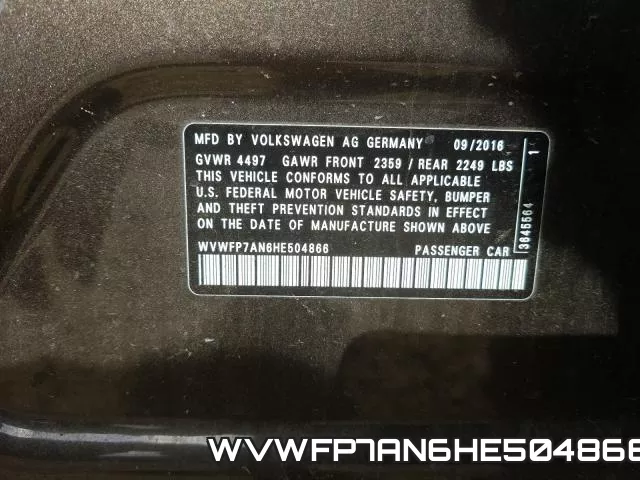 WVWFP7AN6HE504866 фото 2