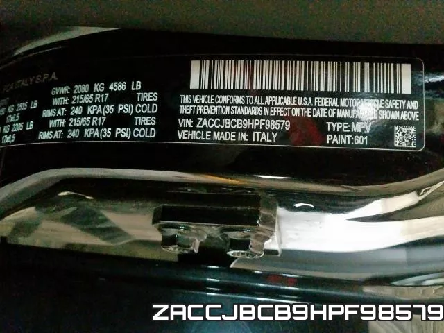 ZACCJBCB9HPF98579 фото 2