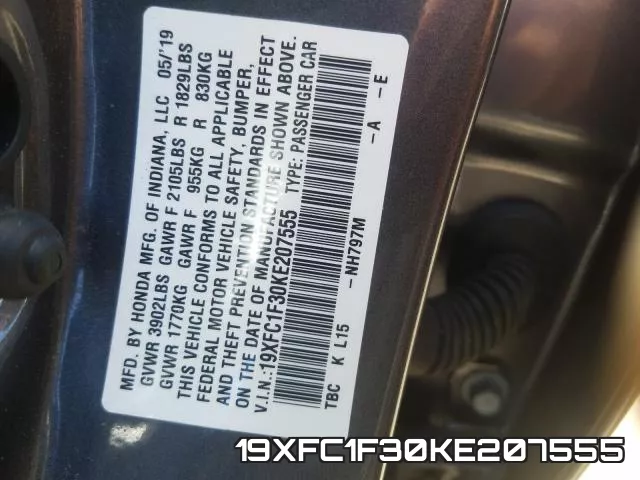 19XFC1F30KE207555 фото 2