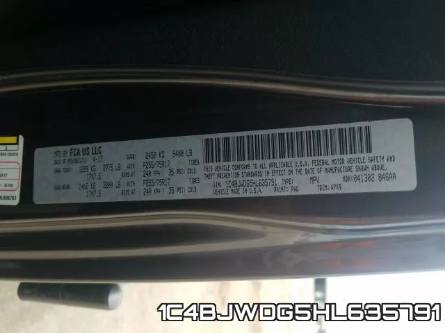 1C4BJWDG5HL635791 фото 2