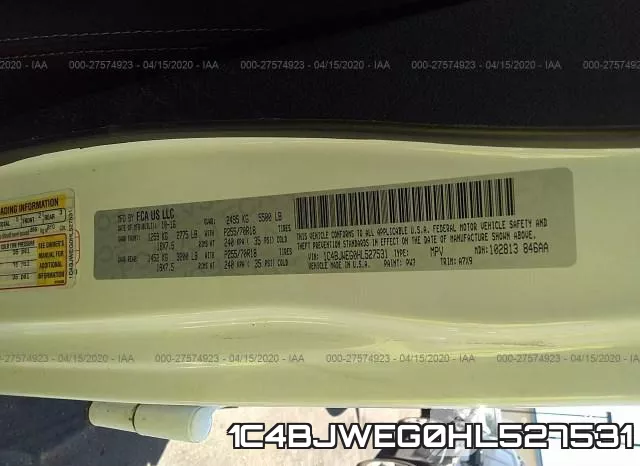 1C4BJWEG0HL527531 фото 10