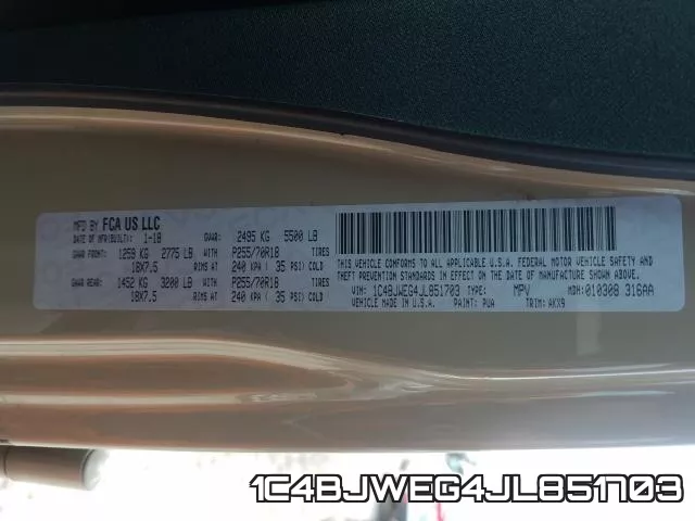 1C4BJWEG4JL851703 фото 2