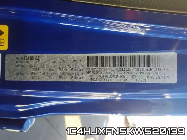 1C4HJXFN5KW520139 фото 2