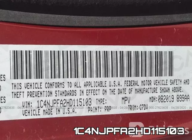 1C4NJPFA2HD115103 фото 10