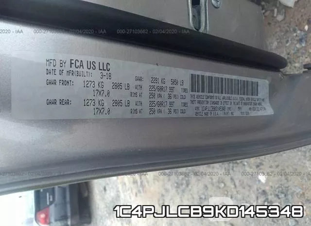 1C4PJLCB9KD145348 фото 10