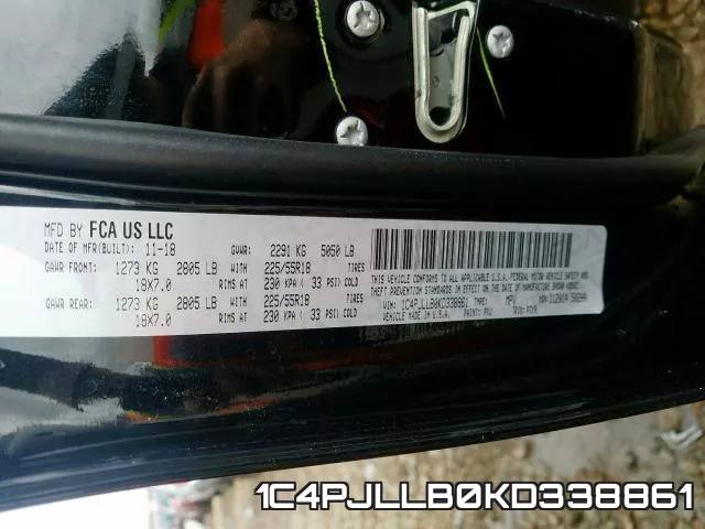 1C4PJLLB0KD338861 фото 2
