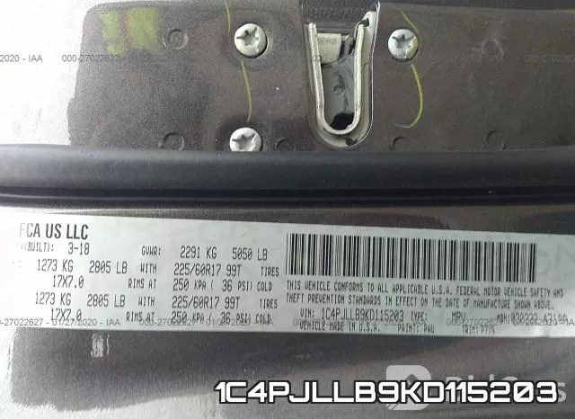 1C4PJLLB9KD115203 фото 10