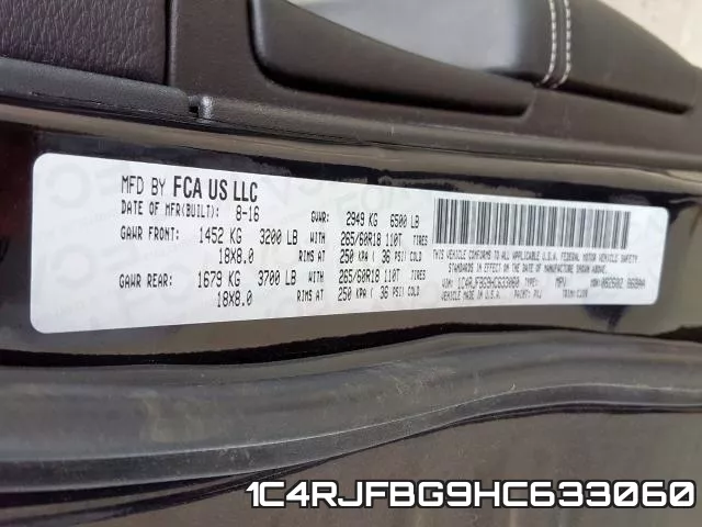 1C4RJFBG9HC633060 фото 2