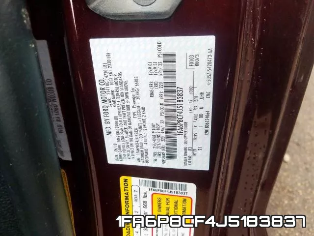 1FA6P8CF4J5183837 фото 2