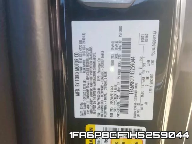 1FA6P8CF7H5259044 фото 2