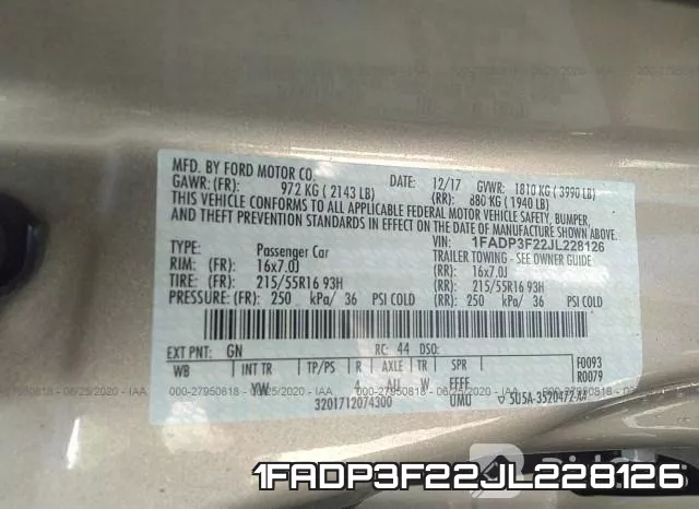 1FADP3F22JL228126 фото 10