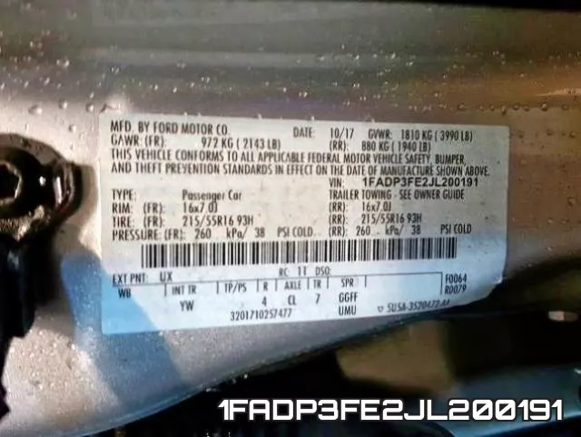 1FADP3FE2JL200191 фото 2