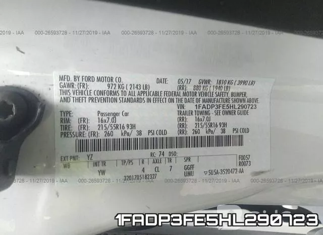 1FADP3FE5HL290723 фото 10
