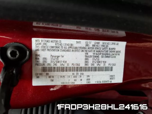 1FADP3H28HL241616 фото 2