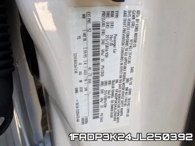 1FADP3K24JL250392 фото 2