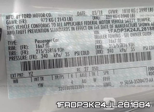 1FADP3K24JL281884 фото 10