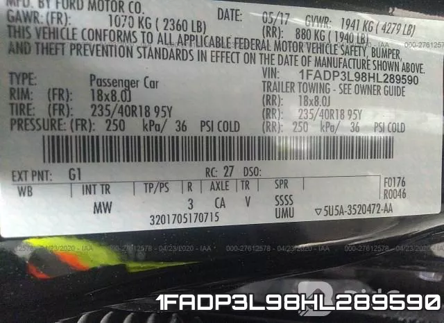 1FADP3L98HL289590 фото 10