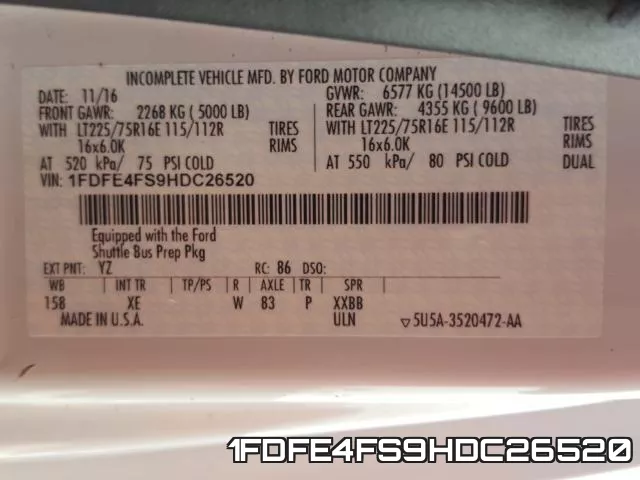 1FDFE4FS9HDC26520 фото 2