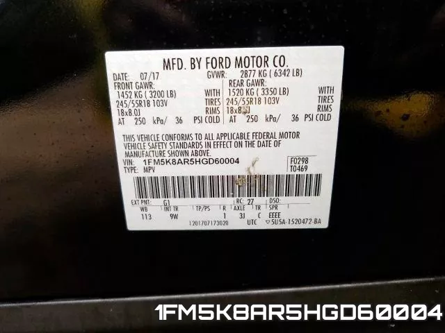 1FM5K8AR5HGD60004 фото 2