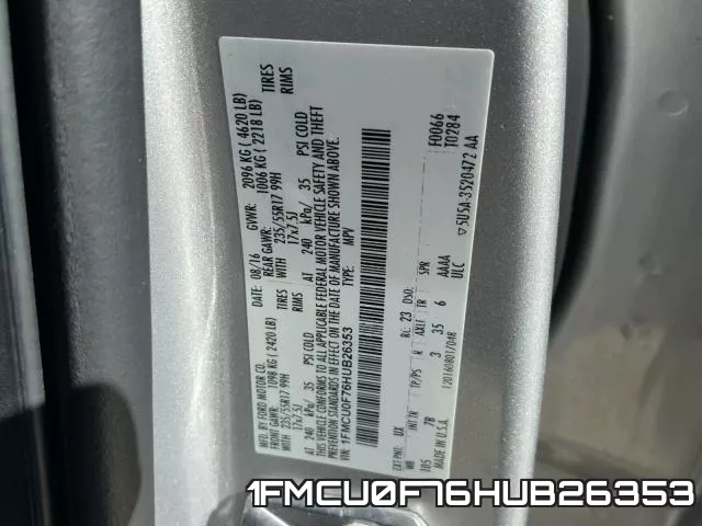 1FMCU0F76HUB26353 фото 2