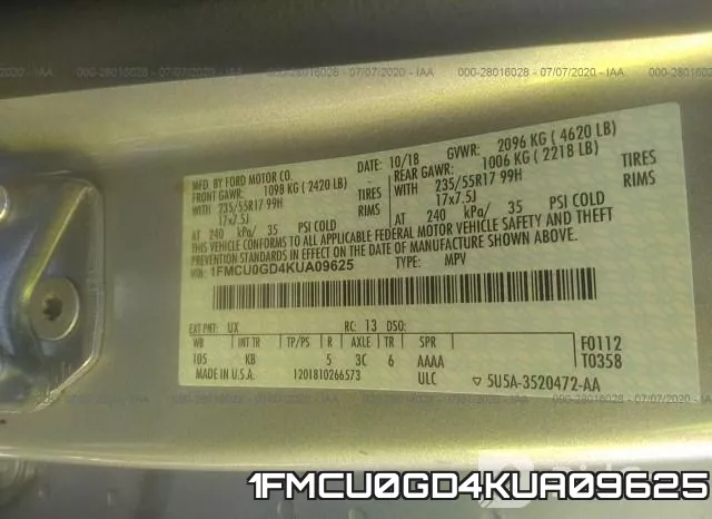 1FMCU0GD4KUA09625 фото 10