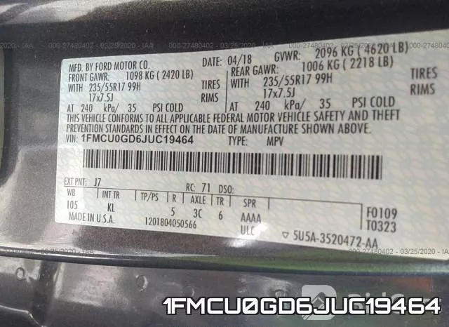 1FMCU0GD6JUC19464 фото 10