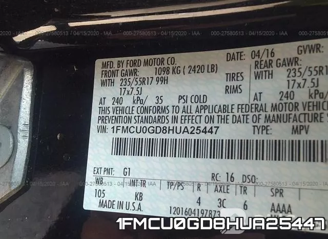 1FMCU0GD8HUA25447 фото 10