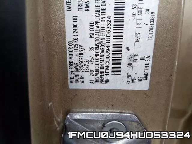 1FMCU0J94HUD53324 фото 2