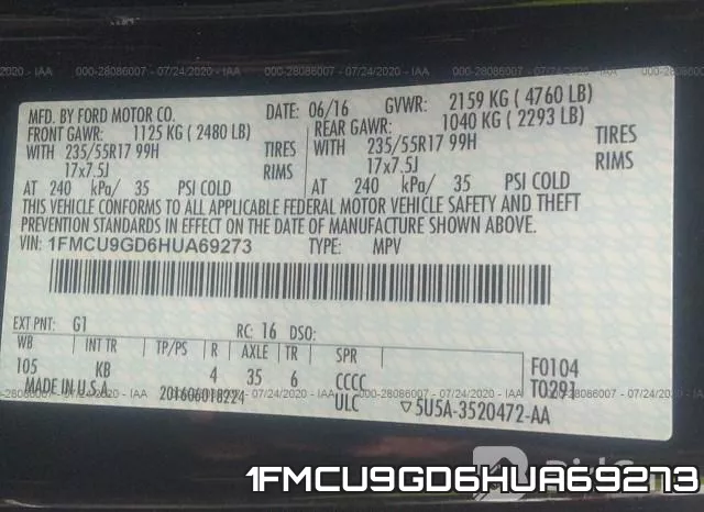 1FMCU9GD6HUA69273 фото 10