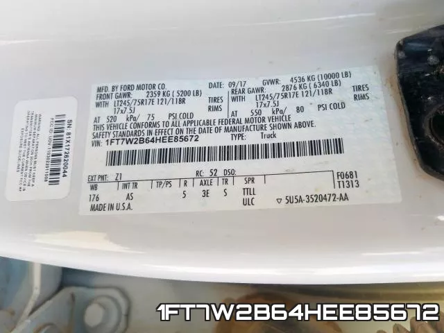 1FT7W2B64HEE85672 фото 2