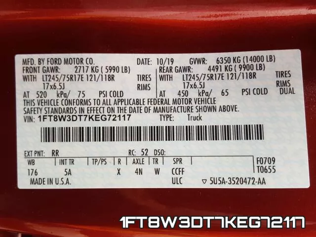 1FT8W3DT7KEG72117 фото 2
