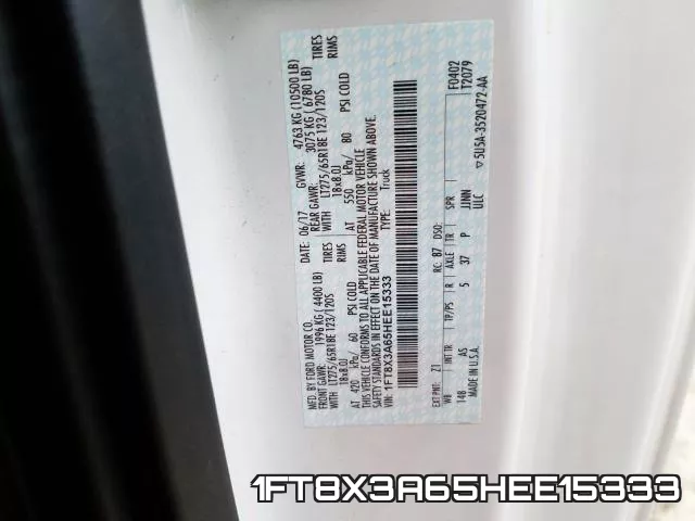 1FT8X3A65HEE15333 фото 2