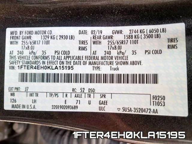1FTER4EH0KLA15195 фото 2