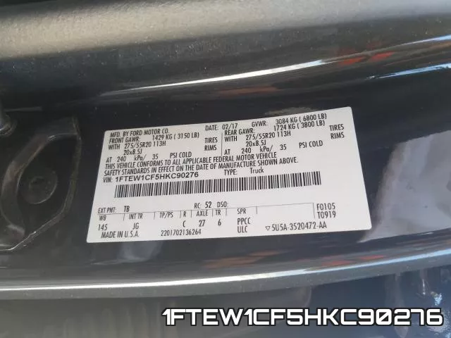 1FTEW1CF5HKC90276 фото 2